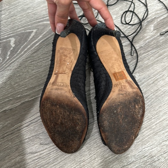 Alexandre Birman Donna Black Python Textured Leather Lace Up Heels Size 39 - Picture 8 of 9